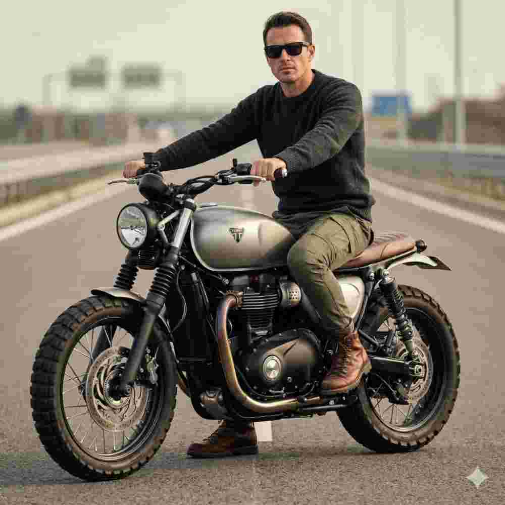 Scrambler Motorcycle Portrait